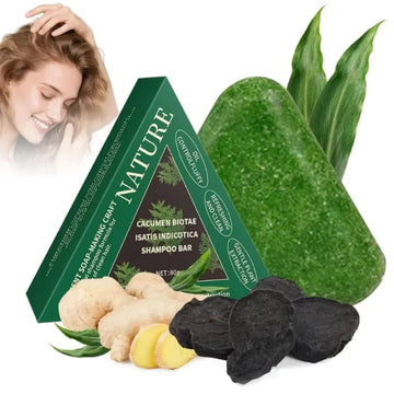 Nature Triangle Shampoo Bar | Plant-Based Herbal Hair Growth Soap | Calming, Strengthening & Eco-Friendly