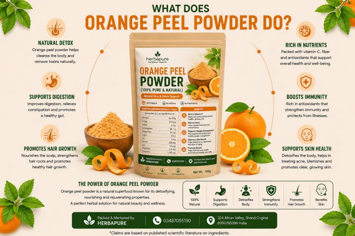 Herbapure Orange Peel powder 100% original and organic 100 gm
