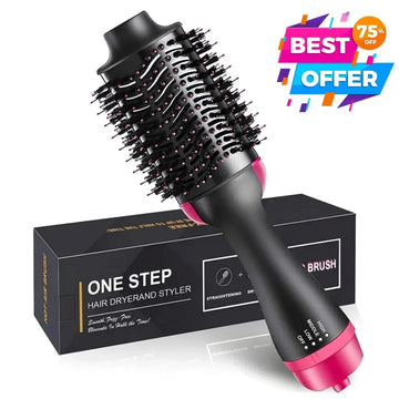 One Step 3 in 1 Hair Dryer, hair straightner, hair curler And Volumizer for ladies - Hair Straightening Brush for women - Hair Styler - Hot Air Brush