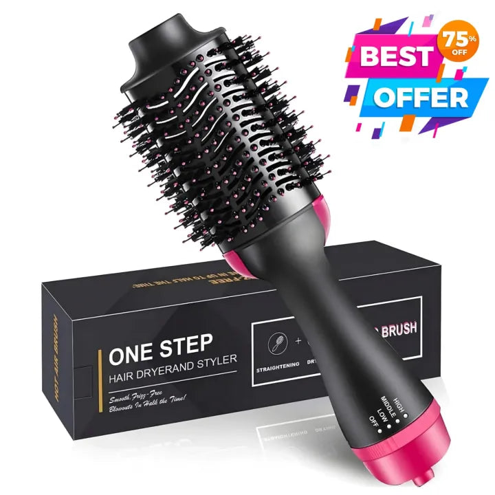 One Step 3 in 1 Hair Dryer, hair straightner, hair curler And Volumizer for ladies - Hair Straightening Brush for women - Hair Styler - Hot Air Brush